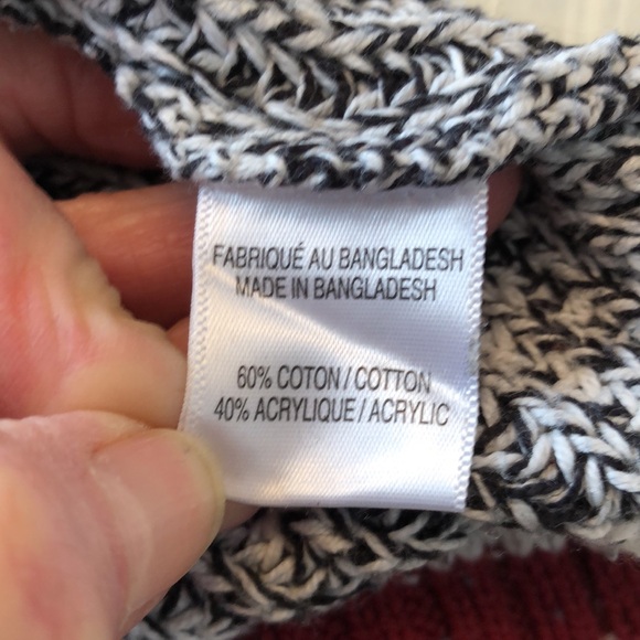 MySTYLE SIZE M GREY MIX WITH CREAM & RED TRIM COTTON/ACRYLIC TURTLENECK - #517 - Picture 7 of 8